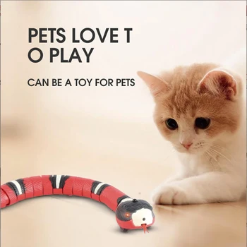 Автоматические Игрушки для кошек, Интерактивные Умные сенсорные игрушки в виде Змейки, игрушки для кошек, зарядка через USB, аксессуары для кошек, игра для домашних кошек, Играть в
