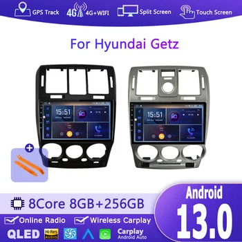 Автомобильное радио Для Hyundai Getz 2002-2011 Android 13 Стерео Мультимедиа GPS Navi Carplay Авто QLED Экран Головное устройство Без 2 Din DVD