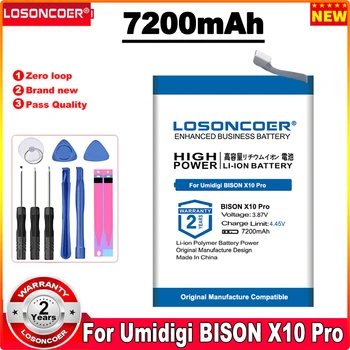 Аккумулятор LOSONCOER 7200mAh для аккумуляторов Umidigi BISON X10 Pro/X10