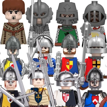 Английские фигурки солдат Войны Роз, строительные блоки, Средневековый замок, Рыцари Львиного сердца, Мини-кирпичи, игрушки с игровыми персонажами
