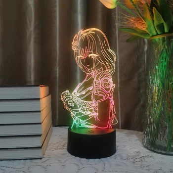 Аниме 3D Светодиодная лампа Genshin Impact Raiden Shogun Game 16 Цветов Ночник Для домашнего декора Детской комнаты Рождественская вечеринка Иллюзионный Подарок