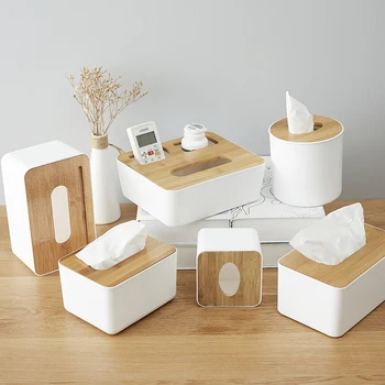 Бамбуковая коробка для салфеток творческая простота гостиная бытовая бумажная коробка коробка для салфеток коробка для хранения пульта дистанционного управления коробка для рулонной бумаги