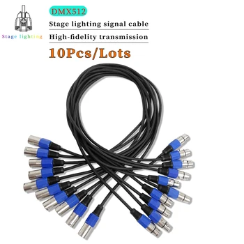 Бесплатная доставка, 10 шт./лот, 3-контактный DMX-кабель, 1 М/2 М/3 М/5 М/10 М, 20 м, Соединительный кабель с номинальной мощностью, Сигнальная линия DMX, используемая для освещения сцены