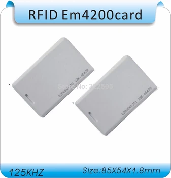 Бесплатная доставка 100шт 125 кГц EM4200 контроллер доступа ID-карты с увеличенным расстоянием считывания (50-100 см) RIFD толстая карта