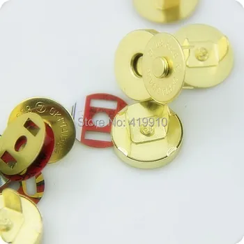 Бесплатная доставка -20 Комплектов Золотых пуговиц Магнитные застежки для кошелька/застежка для кошелька 14 мм D2750