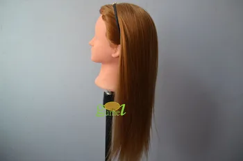 Бесплатная доставка! Женский манекен/голова манекена с подставкой 100% высокотемпературный манекен с волосами для обучения парикмахера