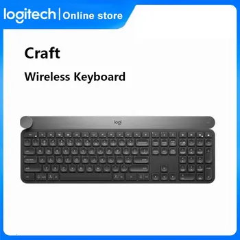 Беспроводная клавиатура Logitech Craft 108 клавиш, интеллектуальная ручка управления, переключатель подключения нескольких устройств, темно-серый