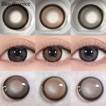 Био-эссенция, 1 пара Корейских линз Big Eye, Цветные контактные линзы со степенью близорукости, зеленые линзы, черные линзы по рецепту