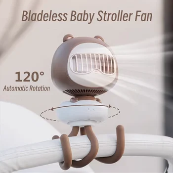 Вентилятор без лопастей для детской коляски Портативный Беспроводной ручной вентилятор USB Перезаряжаемый Летний Вентилятор воздушного охлаждения на открытом воздухе Ручной вентилятор