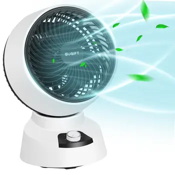 Вентилятор циркуляции воздуха Энергоэффективный Ультра тихий Вентилятор с автоматическим колебанием 50 °, 3 скорости для комнаты, офиса, общежития, белый