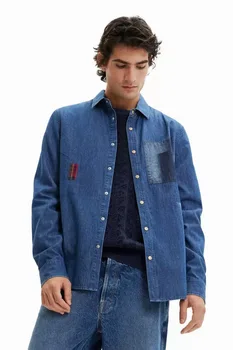 Внешняя торговля, оригинальная мужская рубашка-кардиган из джинсовой ткани, мода 2023, новые рубашки