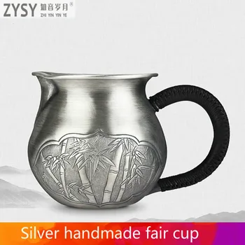 Высококачественная чашка для чая кунг-фу из серебра 999 пробы, подарок для семьи и друзей, кухонный офисный чайный сервиз