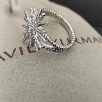 Высококачественное кольцо David Yurman Aunflower Petite Infinity из стерлингового серебра с популярным женским шармом