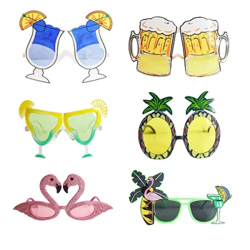 Гавайский набор Вечерних очков для косплея в стиле аниме, Гавайские вечерние нарядные пляжные солнцезащитные очки для вечеринки оптом