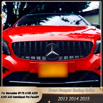 Глянцевая Черная Гоночная Решетка Переднего Бампера Автомобиля Для Mercedes Benz W176 A180 A200 A250 A45 Хэтчбек Pre Facelift 2013-2015 GTR Стиль