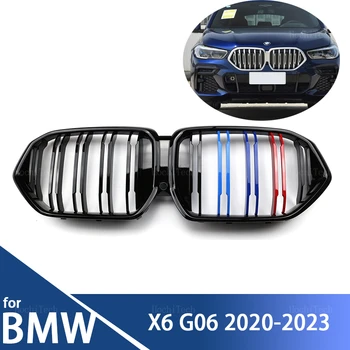 для BMW X6 G06 2020 2021 2022 2023 Автомобильные Аксессуары Передняя Глянцевая Черная Передняя Решетка для почек Гоночная Решетка