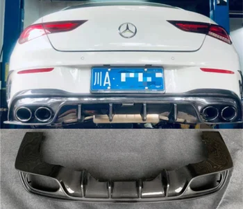 Для Mercedes-Benz W118 C118 CLA260 CLA45 CLA35 AMG 2020 2021 2022 2023+ Диффузор для губ заднего бампера из настоящего углеродного волокна, спойлер