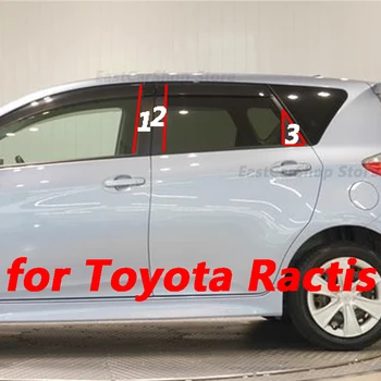 Для автомобиля Toyota Ractis Глянцевая черная дверь Центральное окно Средняя колонна Прокладка PC B C Яркое украшение Стойки Аксессуары Чехол