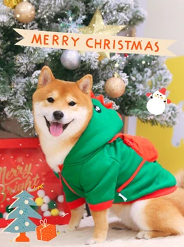 Домашняя собака дрова, милая рождественская одежда для собак, пальто в сумке для одежды на новогоднем фестивале, теплая куртка с хлопковой подкладкой