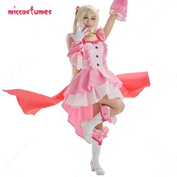 Женский костюм для косплея в стиле аниме, розовое платье, наряд с аксессуарами