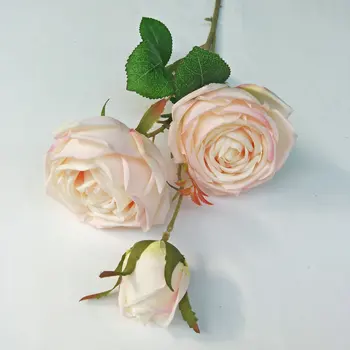 Имитация 3 Вилок Цветок розы Свадебная Цветочная композиция Украшение фона вечеринки Украшение гостиной с цветами розы