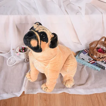 имитация сидящего на корточках мопса, огромная 78 см имитация собаки пекинес, плюшевая игрушка, мягкая кукла, подушка для объятий, Рождественский подарок w1017