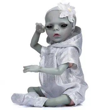 Инопланетная реалистичная кукла-младенец Реалистичная кукла ручной росписи, силиконовые виниловые куклы для всего тела, Позируемые игрушки-куклы-младенцы 14 Дюймов