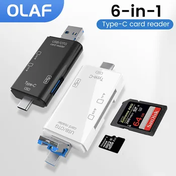 Кард-ридер 6 в 1 USB 3,0 Type C для SD Micro TF Карты памяти SD Адаптер для Аксессуаров для ноутбуков OTG Флэш-накопитель Smart Cardreader