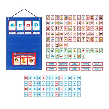 Карманная диаграмма для построения слов, Обучающие диаграммы, Подбирающие Алфавит, игра в слова, игры по акустике слов для классной комнаты, домашнего обучения, дошкольного учреждения