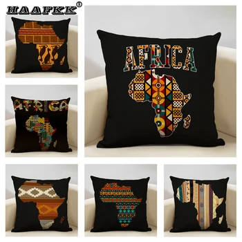 Карта Африки Геометрическая Декоративная Наволочка для Дивана С Африканским Рисунком, Наволочка LinenThrow, Наволочка