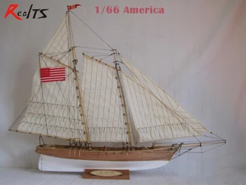 Классическая деревянная модель парусной лодки RealTS, комплект для сборки 1/66, американский комплект для лодки, модель DIY