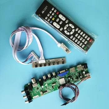 Комплект для LP140WH2-TLQ2/LP140WH2-TLF1 DVB-T DVB-T2 плата контроллера сигнала цифровой 1366X768 40pin HDMI AV LED USB VGA пульт дистанционного управления телевизором