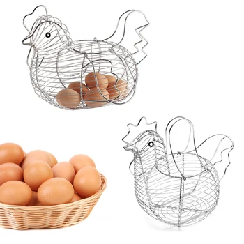 Корзина для яиц в форме Цыпленка, Проволочная Корзина для Хранения Фруктов для Дома Kicthen1