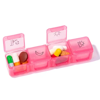 Коробка для хранения Таблеток, Аптечка, Органайзер на 7 Дней, 28 Отделений, Контейнер на 4 раза