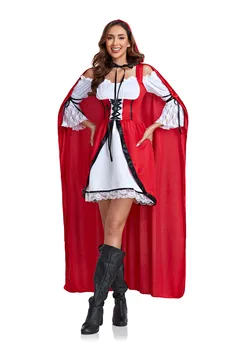 Костюм Красной Шапочки для Косплея на Хэллоуин, платье Принцессы из аниме-сказки