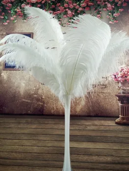 красивый 100 шт. качественный большой шест из натурального белого страусиного пера 50-55 см/20-22 дюйма, одежда для свадебного карнавала на сцене