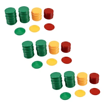 Красные, Желтые, Зеленые Мини-Фишки для Покера Круглой Формы, Реквизит для Счастливой Игры 207 шт.
