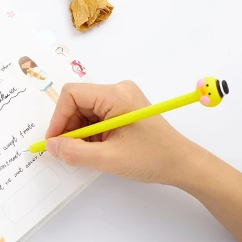 Креативная канцелярская коробка Желтая ручка для подписи цыпленка Гелевая ручка 0,5 мм 10шт Бесплатная доставка