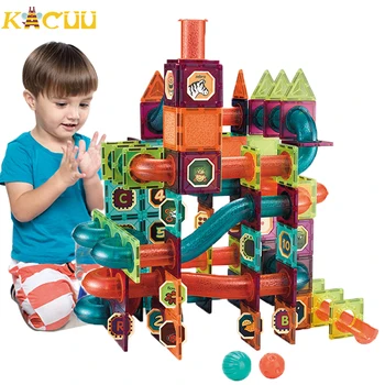 Креативные магнитные строительные блоки, игрушки, Магнитный лабиринт, шариковые блоки, Магнитная воронка, слайд-блоки, развивающие игрушки для детей