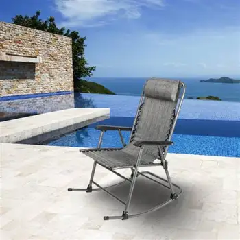 Кресло-качалка для отдыха для гостиной Серого цвета для патио, сада, мебели на заднем дворе