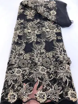 Кружевная ткань из тюля с африканскими блестками SYJ-1302477, Французская высококачественная вышивка, нигерийские кружевные ткани для вечернего платья