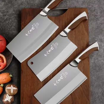 Кухонные принадлежности из традиционной углеродистой стали в китайском стиле, Ножи для нарезки ломтиками/косточки/Разделочный нож + Ножи шеф-повара/Универсальные ножи