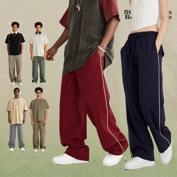 Лидер хип-хопа Nayeon Japanese Demon Logging, спортивные брюки-карго, широкие брюки, мужские простые винтажные панталоны Унисекс, женские панталоны со стежком