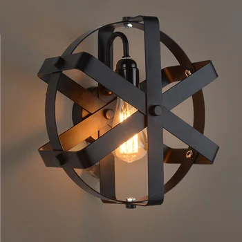 Лофт Промышленный Железный светодиодный Настенный светильник Ресторан Бар Проход Лестница Ветряная Мельница Освещение Креативное Кафе Американские ретро Лампы
