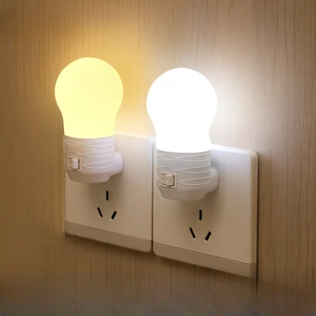 Маленький ночник, светодиодный прикроватный светильник со встроенным выключателем, Энергосберегающий Ночник, Прикроватный светильник, настенный светильник в коридоре