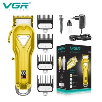 Машинка для стрижки волос VGR, Регулируемая Машинка для стрижки волос, Профессиональные парикмахерские беспроводные машинки для стрижки Волос, перезаряжаемый Триммер для мужчин V-134