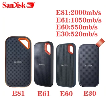 Мобильный жесткий диск SanDisk 4TB 2T 1TB 500g Extreme PRO Портативный внешний PSSD До USB-C USB 3.1 для камеры ноутбука или сервера