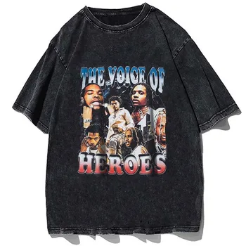 Мужская футболка, Летняя Мужская футболка с коротким рукавом, Тяжелая футболка для мужчин, Рэп-звезда, Певица, Футболки с принтом, Одежда для Рэпера в стиле хип-хоп