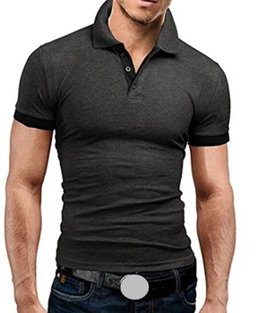 мужская хлопковая футболка с отворотом 2022, повседневная футболка из цельного хлопка с короткими рукавами, сшитая