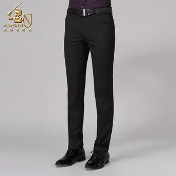 Мужские деловые брюки для отдыха, облегающие ноги, драпировка, Черные маленькие брюки для костюма, весна и осень